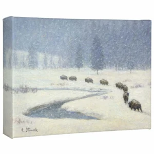 Snowbound - Bison - 9" x 12" Gallery Wrapped Canvas