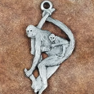 Spider Monkey Pewter Ornament by Andy Schumann