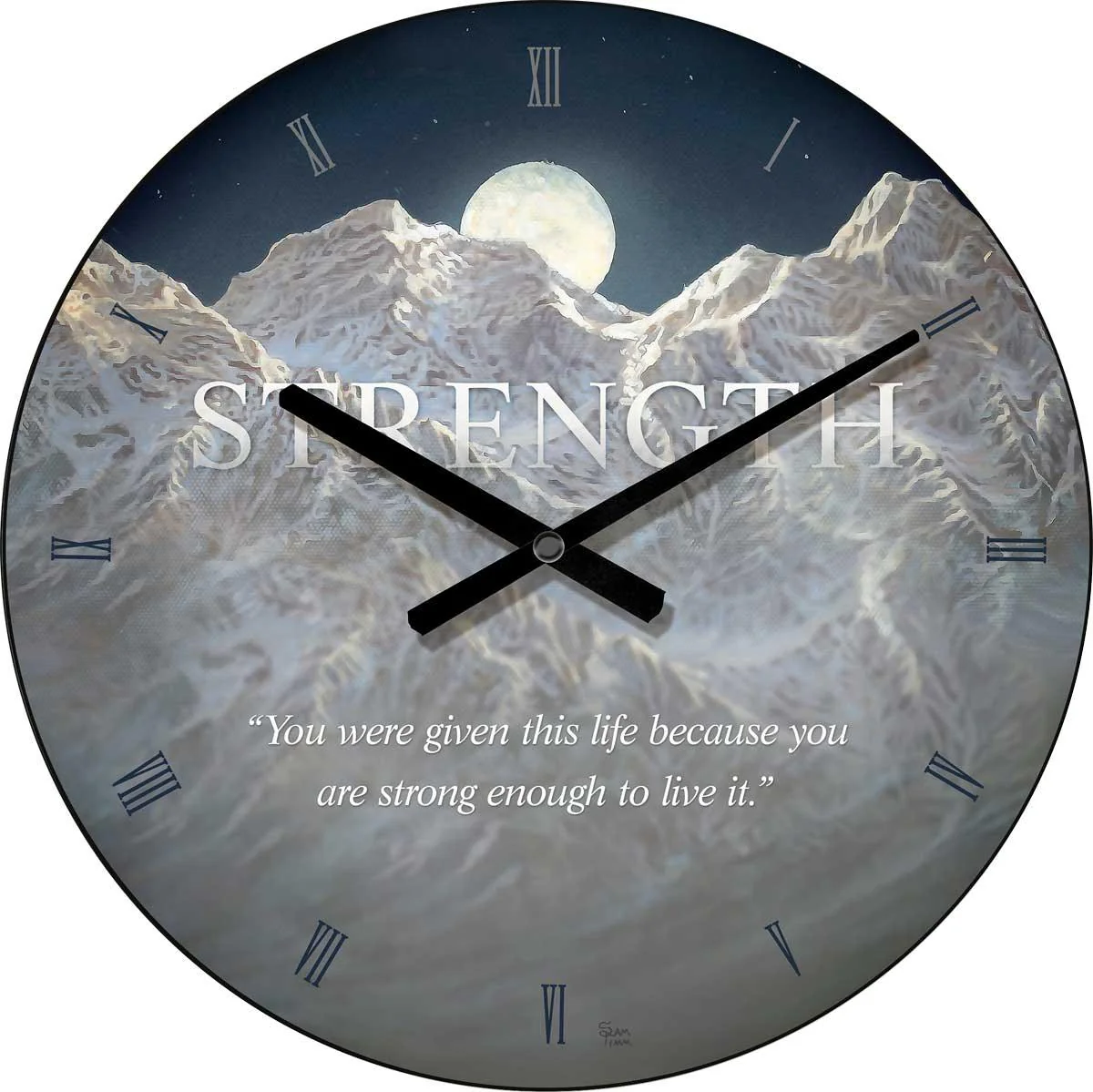 Strength - Mountain - 21" Round Clock