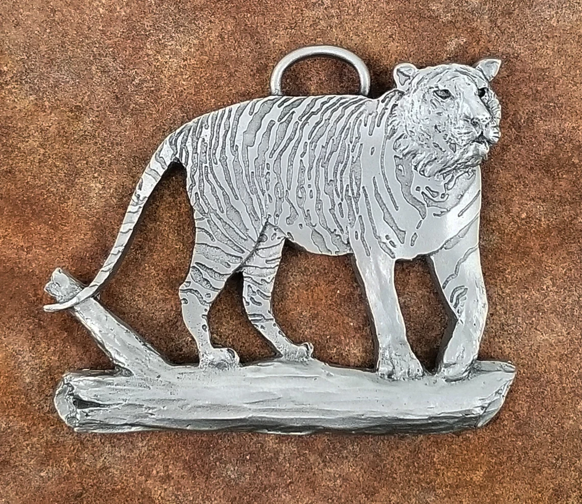 Tiger Pewter Ornament by Andy Schumann