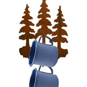 Triple Pine 2 Mug Wall Mount Holder