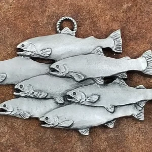 Trout Pewter Ornament by Andy Schumann