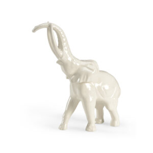 White Elephant Ceramic Figurine