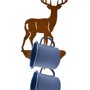 White Tail Deer 2 Mug Wall Mount Holder