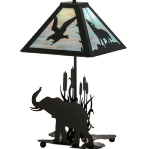 22"H Wildlife on the Loose with Lighted Base Table Lamp