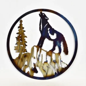 Wolf Howling Circle Art