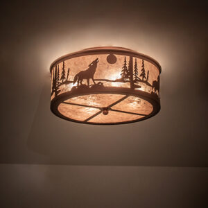 18" Wide Wolf on the Loose Flushmount