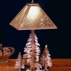 21" High Wolf on the Loose Table Lamp