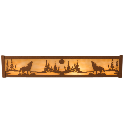 24" Wide Wolf on the Loose Vanity Light