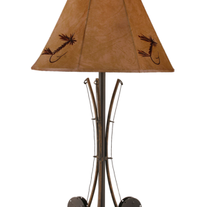 Rustic 3 Fly Fishing Pole Table Lamp
