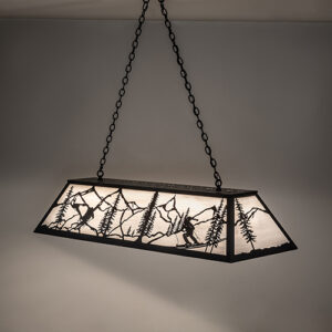 60" Alpine Oblong Pendant – Skiers on the Slopes