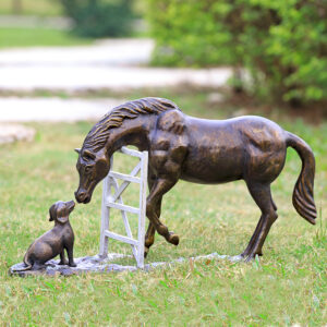 Barnyard Pals Horse and Dog Garden Sculpture