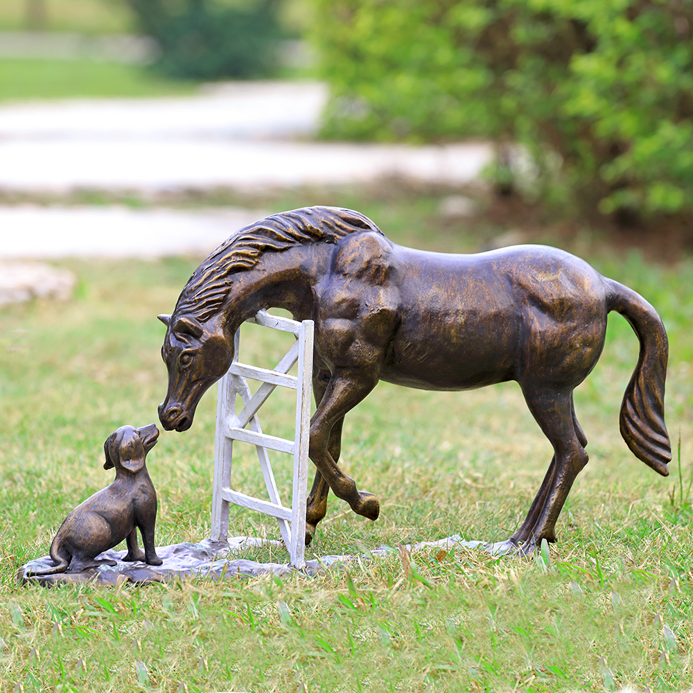 Barnyard Pals Horse and Dog Garden Sculpture