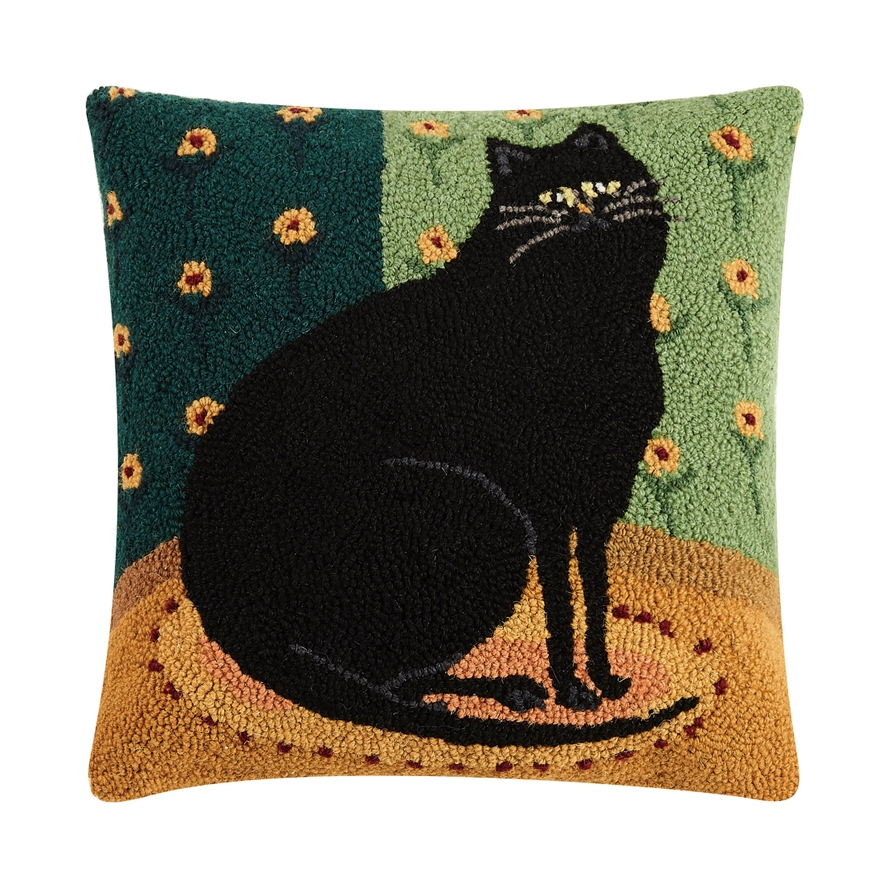 Black Cat in A Corner Hook Pillow by Warren Kimble