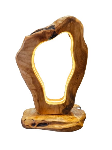 Burl Wood Lighted Table Art 12" x 17"