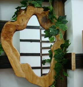 Burl Wood Mirror 12" x 14"
