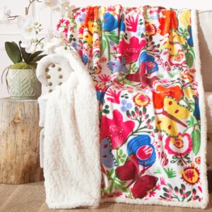 Butterfly Plush Sherpa Throw