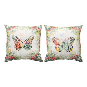 Butterfly Squares Climaweave Pillow 18" x 18" (Set of 2)