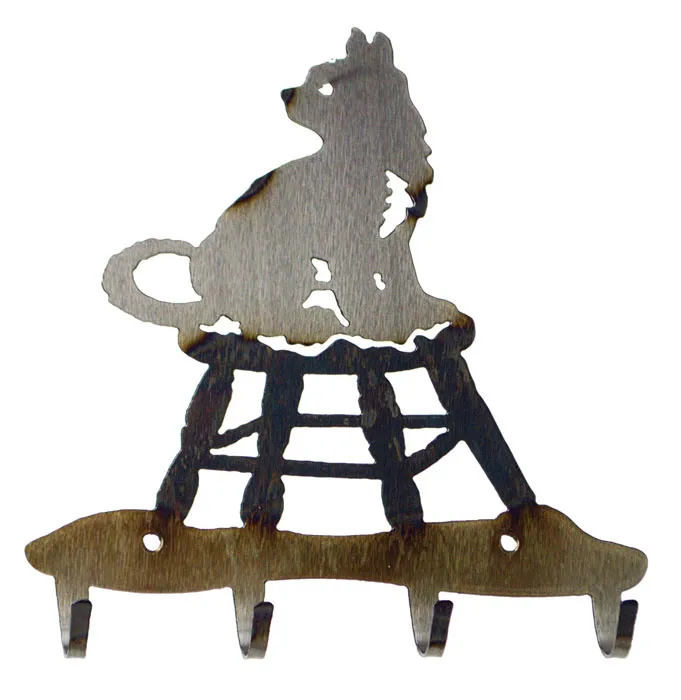 Cat on Chair Key Rack