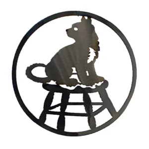 Cat on Chair – Small Circle Art