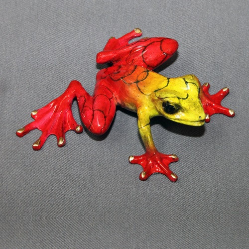 Chica Bronze Frog Sculpture by Barry Stein Sculptures