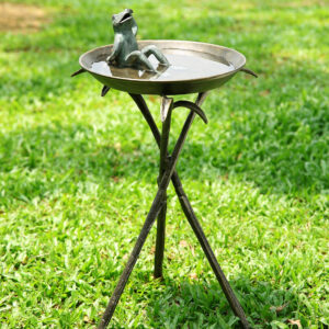 Cool Frog Bird Bath - Aluminum