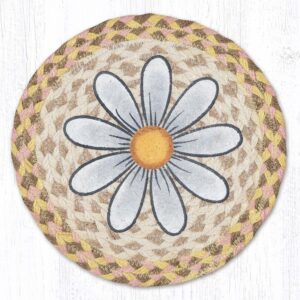 10" Round Printed Trivet with Daisy Design