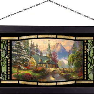 Dogwood Chapel - 13" x 23" Framed Glass Art