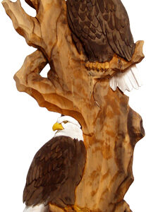 Eagles in Tree Intarsia Wood Art 14" x 32"