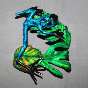 Elvis Bronze Frog Wall Hanging Sculpture by Barry Stein Sculptures (3 Color Options Available)