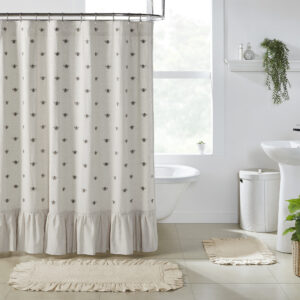 Embroidered Bee Shower Curtain 72x72