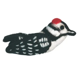 Felt Bird Garden Ornament – Downy Woodpecker
