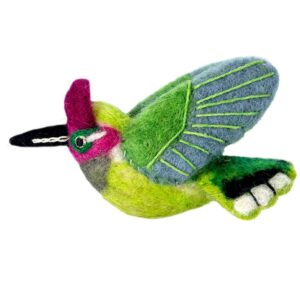Felt Bird Garden Ornament – Anna's Hummingbird