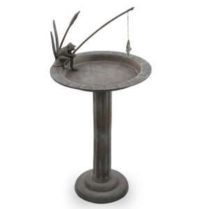 Fishing Frog Sundial and Birdbath