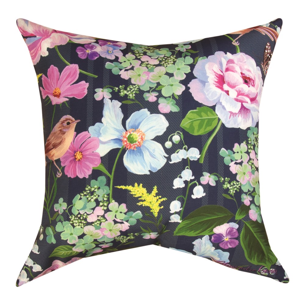 Floral with Bird Climaweave Pillow