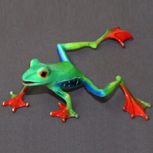 Footloose Bronze Frog Sculpture by Barry Stein Sculptures (9 Color Options Available)