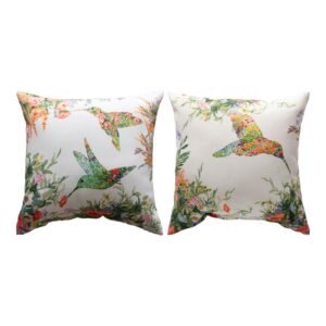 Garden Wings Hummingbird Climaweave Pillow 12" x 12" (Set of 2)