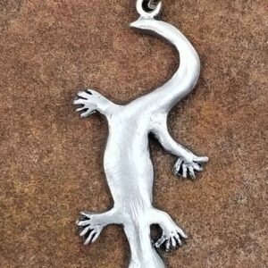 Gecko Pewter Pendant Necklace by Andy Schumann