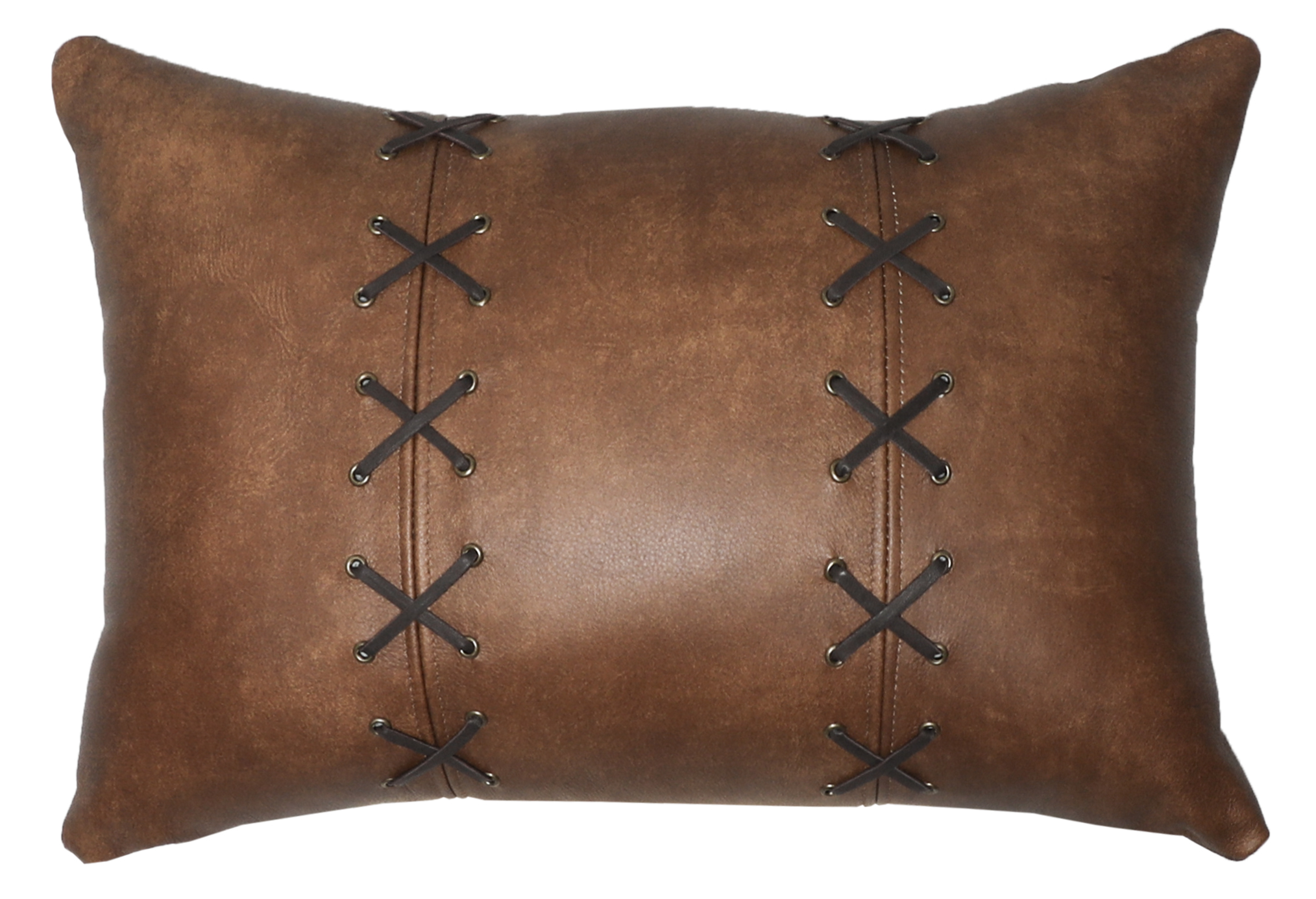 Gentle Fawn Leather Pillow - 12x18 - Leather Back