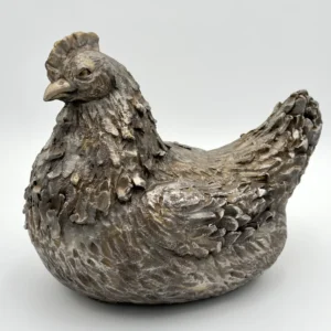 Gilded Hen Handmade Ceramic Sculpture by Bronwen Weber