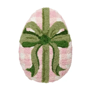 Gingham Easter Egg Hook Pillow Blown-in Filled 12X16