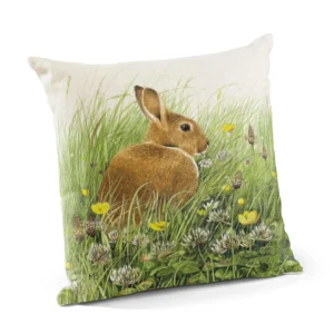 Grabbing a Bite - Bunny - 18" Decorative Pillow