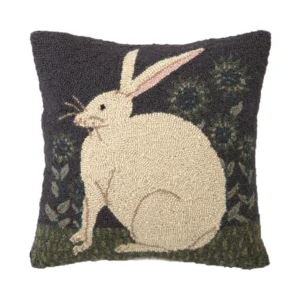 Hare with Sunflowers Hook Pillow by Warren Kimble 16X16