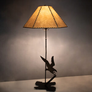 36" High Strike of the Eagle Faux Leather Shade Table Lamp