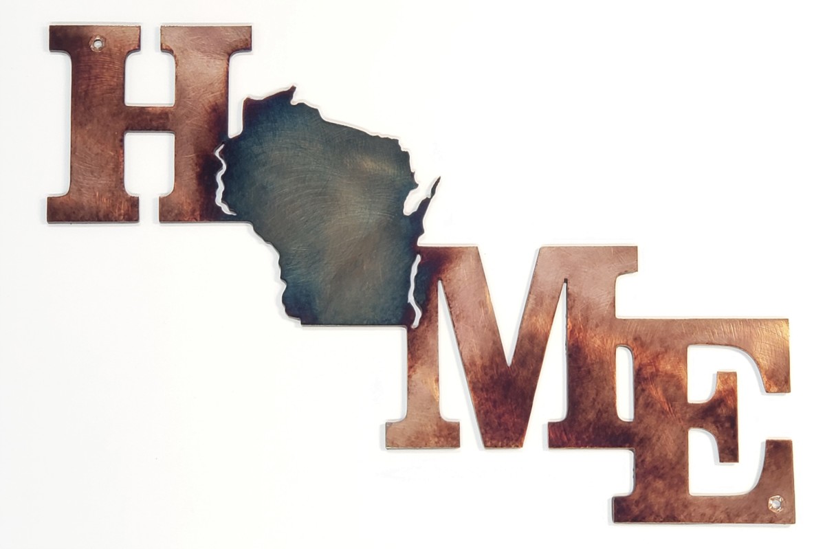 Custom Crafted Home State of Mind Metal Wall Art