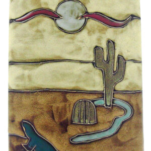Mara Stoneware 44oz Tall Rectangular Decanter - Desert Scene
