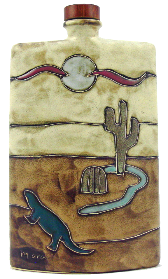 Mara Stoneware 44oz Tall Rectangular Decanter - Desert Scene
