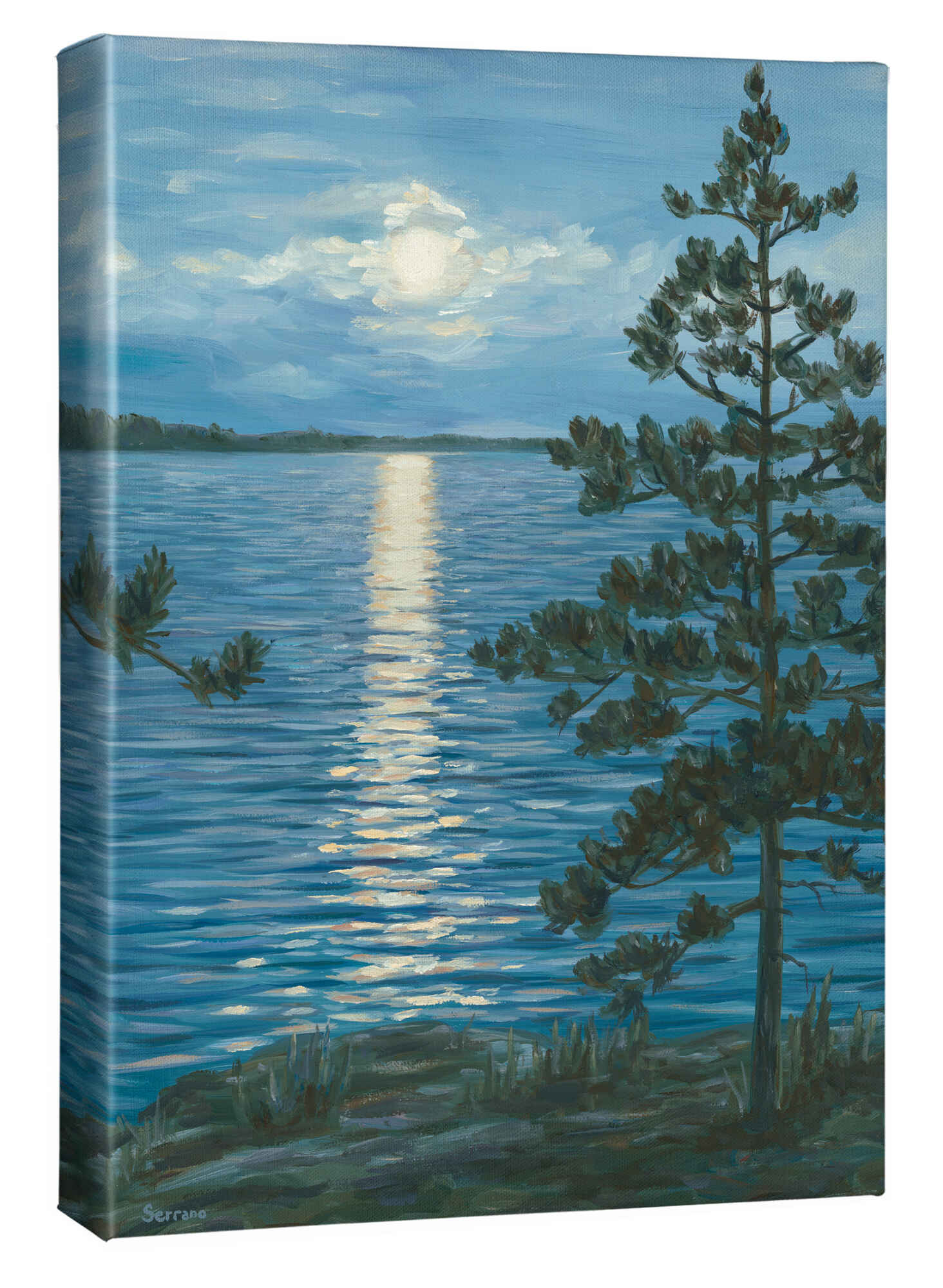 Moon Reflections - 13"W x 18"H Gallery Wrapped Canvas