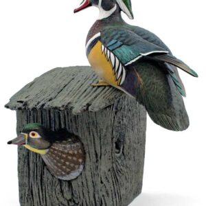 Nesting Wood Duck Pair - Sculpture