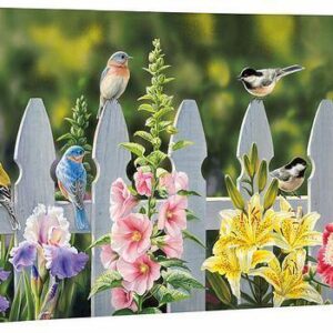 Picket Fence - Songbirds - 18" x 36" Gallery Wrapped Canvas